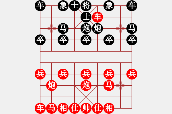 象棋棋谱图片：N19列炮直车破补士角炮局 - 步数：10 