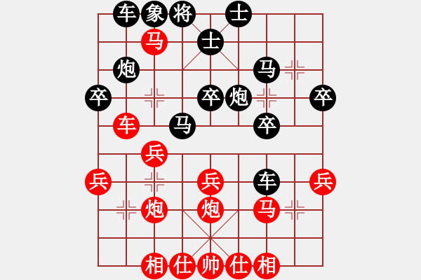 象棋棋譜圖片：勝利的藝術(shù)與偏見(jiàn)：偏鋒炮王[紅] -VS- pengweigaoneng[黑] - 步數(shù)：30 