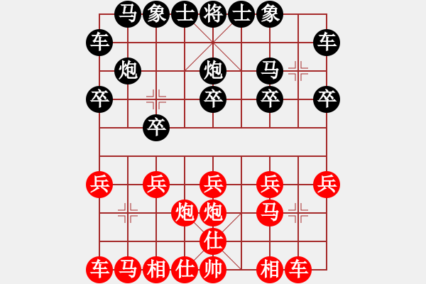 象棋棋譜圖片：▓情︻◣獸▓[290029271] -VS- 臭棋人家ㄨ簍子[2551808498] - 步數(shù)：10 