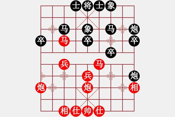 象棋棋譜圖片：屏風(fēng)馬雙炮過(guò)河應(yīng)中炮正馬（旋風(fēng)勝巫師專業(yè)級(jí)） - 步數(shù)：30 