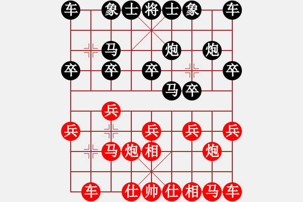 象棋棋谱图片：supersong(9星)-和-最后一名(9星)6合车9进2见功力！！飞象就俗气 - 步数：10 