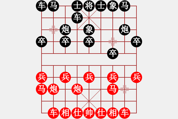 象棋棋譜圖片：過宮炮對黑7路卒3路炮（旋風V7.0拆棋）和棋 - 步數(shù)：10 