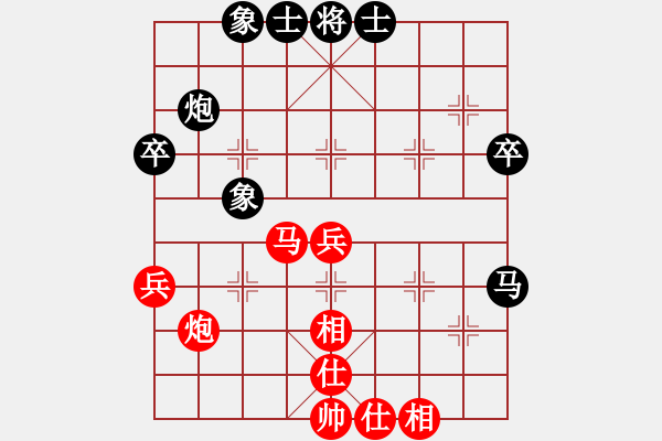 象棋棋譜圖片：梁山奇兵(8段)-勝-濃情苦咖啡(6段) 過宮炮直車對左中炮 - 步數(shù)：50 