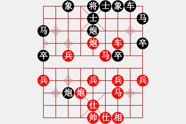 象棋棋譜圖片：1517局 D10- 順炮直車對緩開車-小蟲引擎23層(先勝)天天Ai1-1 - 步數(shù)：30 