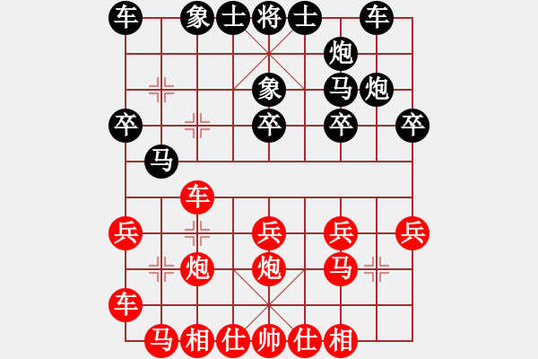 象棋棋谱图片：市象棋冠军-VS- 一个有良知的中国人[1516544284] - 步数：20 