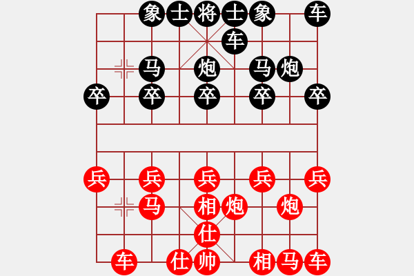 象棋棋譜圖片：一讓先中炮夾馬對過宮炮13回合 - 步數(shù)：10 