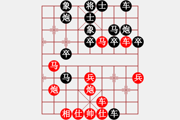 象棋棋譜圖片：小棋魔(月將)-負(fù)-恐怖的棋圣(月將) 五七炮互進(jìn)三兵對(duì)屏風(fēng)馬邊卒右馬外盤河 - 步數(shù)：30 