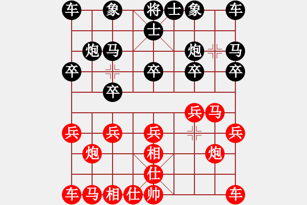 象棋棋譜圖片：無(wú)名[紅] -VS- 行者必達(dá)[黑]進(jìn)入3級(jí)棋士路漫漫呀！ - 步數(shù)：10 