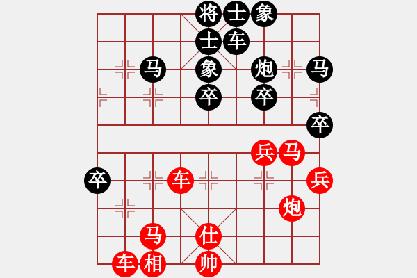 象棋棋譜圖片：無(wú)名[紅] -VS- 行者必達(dá)[黑]進(jìn)入3級(jí)棋士路漫漫呀！ - 步數(shù)：40 