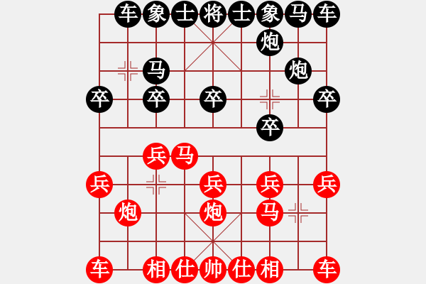 象棋棋譜圖片：贏一盤(pán)實(shí)在難[紅先勝] -VS- 高家莊啊高高高[黑] 中炮對(duì)進(jìn)右馬 - 步數(shù)：10 