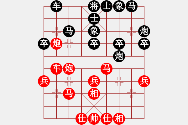 象棋棋譜圖片：蝶蝶飛(4段)-和-落葉滿空山(4段) - 步數(shù)：30 