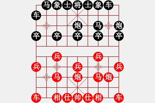 象棋棋譜圖片：1507局 B10- 中炮對單提馬-天天Ai1-3(先負)小蟲引擎23層 - 步數(shù)：10 