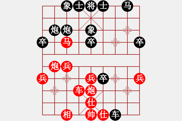 象棋棋譜圖片：西毒10關(guān)。至尊快樂(lè)弈-屯里沒(méi)對(duì)手。本局黑的走法值得研究。。。 - 步數(shù)：40 