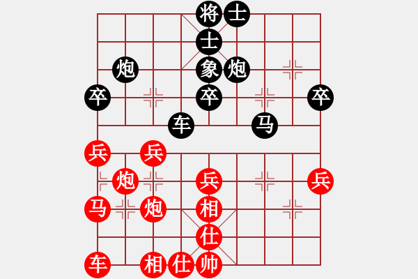 象棋棋譜圖片：挖溝村棋王(8段)-和-華東第一劍(8段) - 步數(shù)：40 