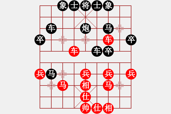 象棋棋譜圖片：寶坻夜襲隊(3段)-負(fù)-hqmou(9段) - 步數(shù)：30 