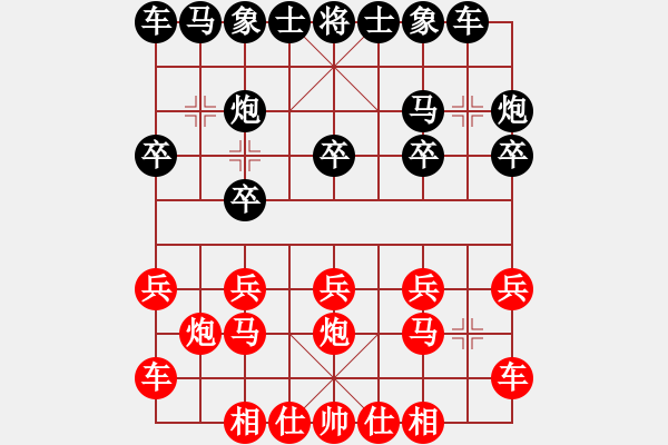 象棋棋譜圖片：中炮橫車盤(pán)頭馬對(duì)三步虎轉(zhuǎn)列炮 - 步數(shù)：10 