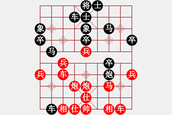 象棋棋譜圖片：不耀眼星星(9段)-勝-單騎闖華山(2段) 順炮直車對(duì)緩開(kāi)車 黑過(guò)河炮 - 步數(shù)：30 