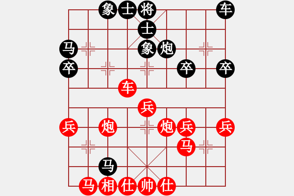 象棋棋譜圖片：葬心紅勝贏你2分【仙人指路轉(zhuǎn)左中炮對卒底炮飛右象 互進(jìn)邊馬】 - 步數(shù)：40 