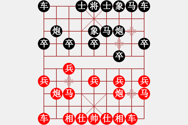 象棋棋譜圖片：葬心紅勝1571442276【仙人指路進(jìn)右馬對(duì)飛象】 - 步數(shù)：10 