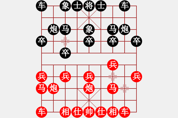 象棋棋谱图片：Phao Dau Tien Tam Binh.Tien M8.9.Hau V7.5 - 步数：10 