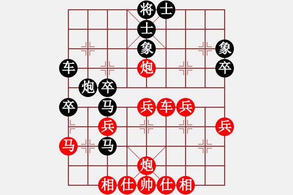 象棋棋譜圖片：五七炮進(jìn)三兵對屏風(fēng)馬進(jìn)三卒1 - 步數(shù)：40 