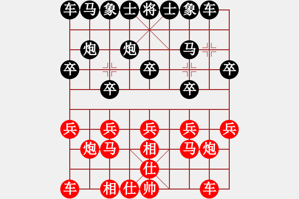 象棋棋譜圖片：遠(yuǎn)在他鄉(xiāng)[346612405] -VS- 散步的狼[2414813187] - 步數(shù)：10 