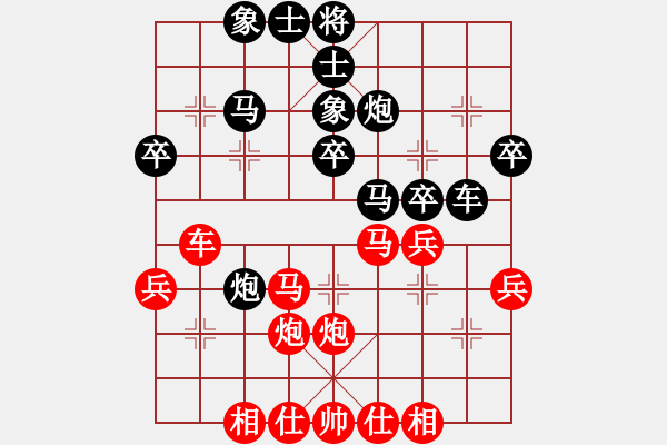 象棋棋譜圖片：天津市體育競(jìng)賽和社會(huì)體育事務(wù)中心 王昊 負(fù) 吉林省棋牌運(yùn)動(dòng)管理中心 王廓 - 步數(shù)：40 