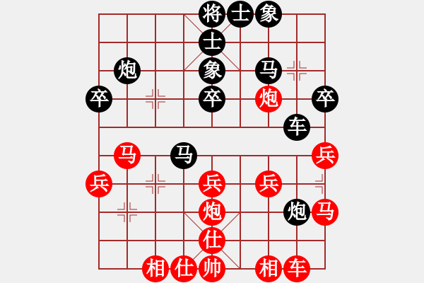 象棋棋譜圖片：哈哈[1245437518] -VS- 棋藝一般[2081127231] - 步數(shù)：30 