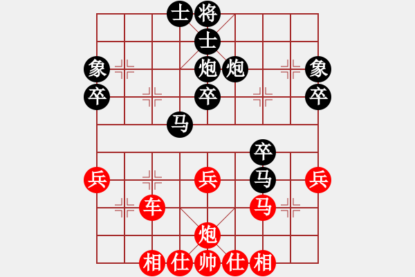 象棋棋谱图片：小亮-负-QQ棋友(中炮对列炮) - 步数：40 