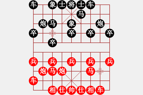 象棋棋譜圖片：過宮炮局（黑拐腳馬） - 步數(shù)：10 