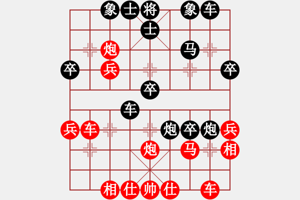 象棋棋譜圖片：無敵戰(zhàn)車王(2段)-負(fù)-禪棋(9段) - 步數(shù)：30 