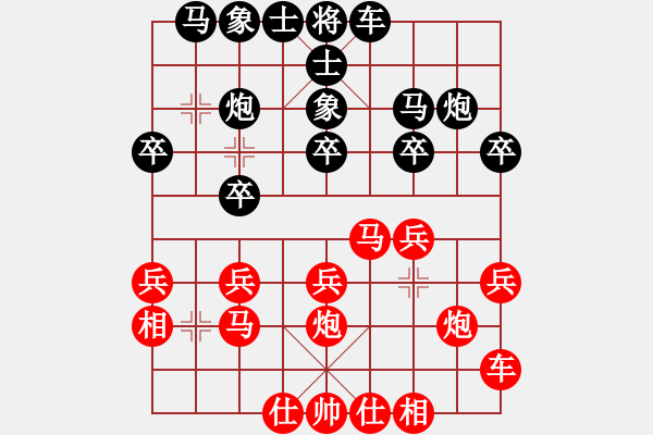 象棋棋譜圖片：分紅比例符合技術(shù)開 負 雄獅 - 步數(shù)：20 