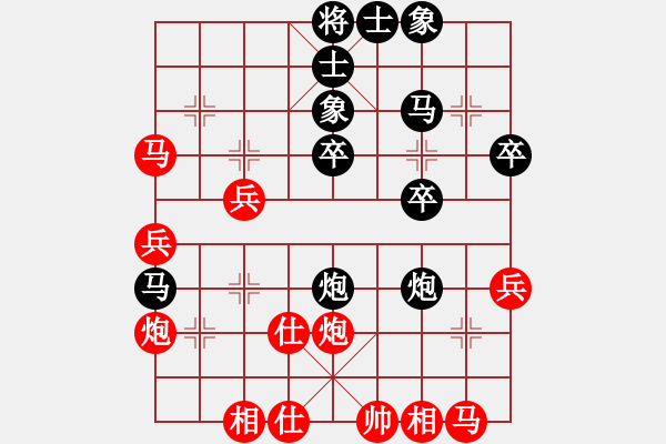 象棋棋谱图片：sadansadan(1弦)-和-雨艺书生(7弦) - 步数：40 