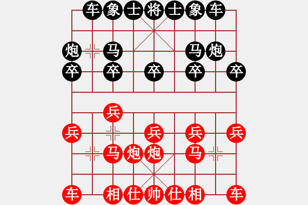 象棋棋譜圖片：平大哥A紅負(fù)葬心【五六炮對(duì)屏風(fēng)馬】 - 步數(shù)：10 