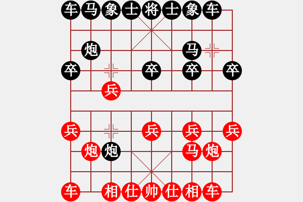 象棋棋譜圖片：葬心紅勝梅花王石【仙人指路對金鉤炮】 - 步數(shù)：10 