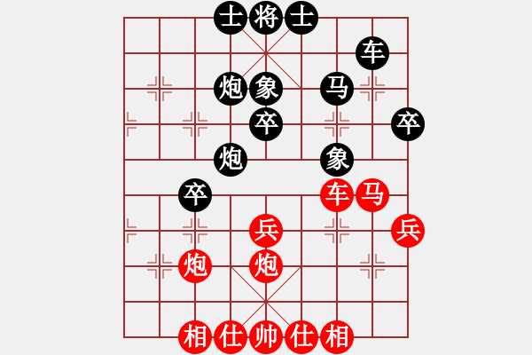 象棋棋譜圖片：八路(月將)-勝-品茶(月將) 五七炮互進(jìn)三兵對(duì)屏風(fēng)馬邊卒右馬外盤河 紅左橫車右馬盤河對(duì)黑飛左象 - 步數(shù)：40 