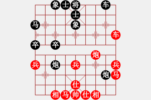 象棋棋譜圖片：令狐沖沖(9級(jí))-和-時(shí)尚人(9級(jí)) - 步數(shù)：40 