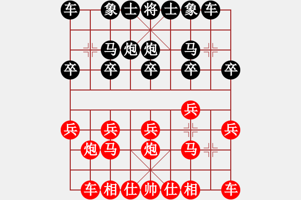 象棋棋譜圖片：贏一盤實(shí)在難[紅先負(fù)] -VS- 你好嗎987654[黑] 順炮緩開車局 - 步數(shù)：10 