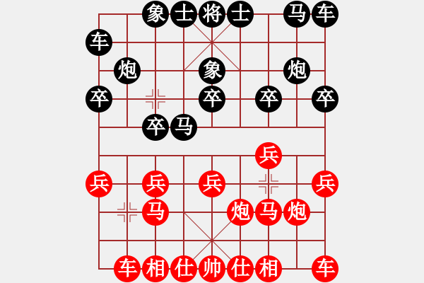 象棋棋譜圖片：對(duì)起馬不進(jìn)入對(duì)方預(yù)置！?。。。。∫晕覟橹鳎。?！ - 步數(shù)：10 