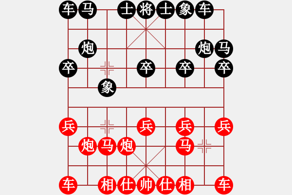 象棋棋譜圖片：過宮炮對(duì)起邊馬 肖春堂大師(4段)-勝-五星劍客(3段) - 步數(shù)：10 