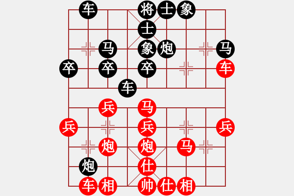 象棋棋譜圖片：傻瓜軟件(7星)-和-思考與致富(9星) - 步數(shù)：30 