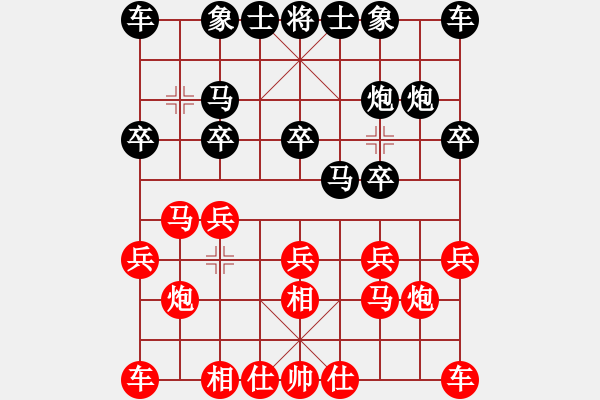 象棋棋譜圖片：運(yùn)子(6段)-和-陜北綠狼(7段) - 步數(shù)：10 