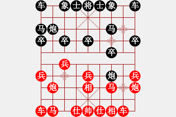 象棋棋譜圖片：逍遙六大爺紅負(fù)葬心【起馬轉(zhuǎn)邊炮對進(jìn)７卒】 - 步數(shù)：10 