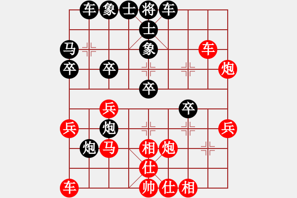 象棋棋譜圖片：逍遙六大爺紅負(fù)葬心【起馬轉(zhuǎn)邊炮對進(jìn)７卒】 - 步數(shù)：40 