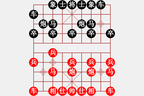 象棋棋譜圖片：仙人指路對黑左士角炮(旋風(fēng)14層先勝巫師大師級) - 步數(shù)：10 