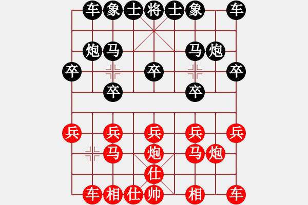 象棋棋譜圖片：中炮對屏風馬（黑勝） - 步數(shù)：10 