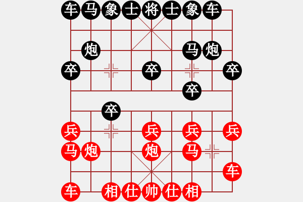 象棋棋譜圖片：中炮巡河車炮八平六車七平八對(duì)屏風(fēng)馬進(jìn)3卒2 - 步數(shù)：10 