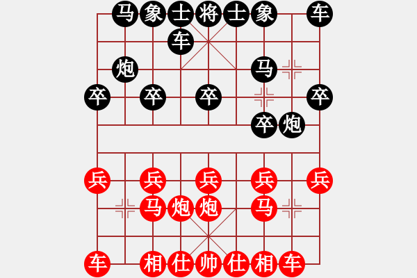 象棋棋譜圖片：樂在棋中[2602229805] -VS- 村冠軍[3259079711] - 步數(shù)：10 