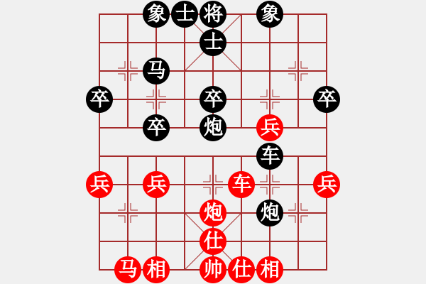 象棋棋譜圖片：熱血盟●溫柔一刀[紅] -VS- 熱血盟_象棋教父[黑] - 步數(shù)：40 