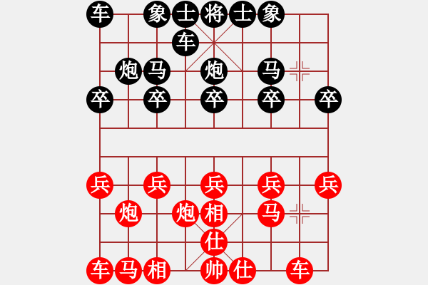 象棋棋譜圖片：中炮應(yīng)過(guò)宮炮（我后勝Q(mào)Q校尉） - 步數(shù)：10 